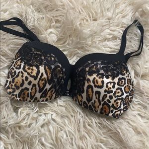 Victoria’s Secret Lace and Leopard Push Up Bra 32B
